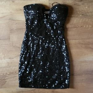 Tobi Black Sequin Dress Size Small